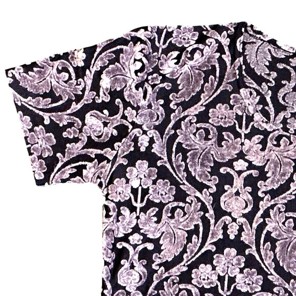 Vintage Y2K Burnt Velvet Mesh Stretch Pull Over Top Med Fairy Grunge Whimsigoth - Picture 5 of 8